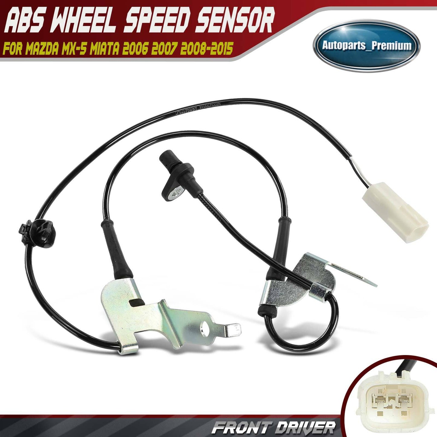 Front LH Driver ABS Wheel Speed Sensor for Mazda MX-5 Miata 2006 2007 2008-2015