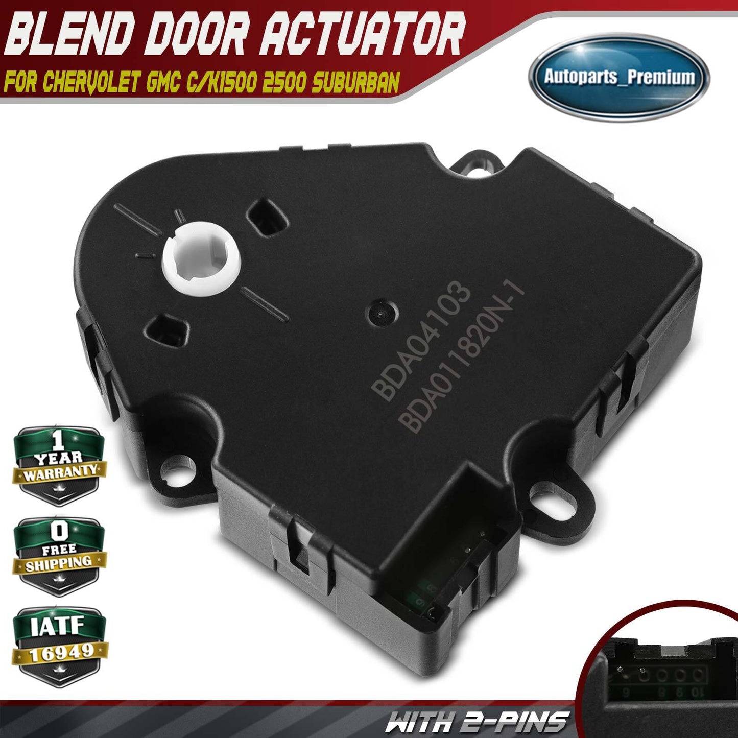 A/C HVAC Heater Blend Door Actuator for Chevrolet C1500 K1500 Suburban GMC Yukon