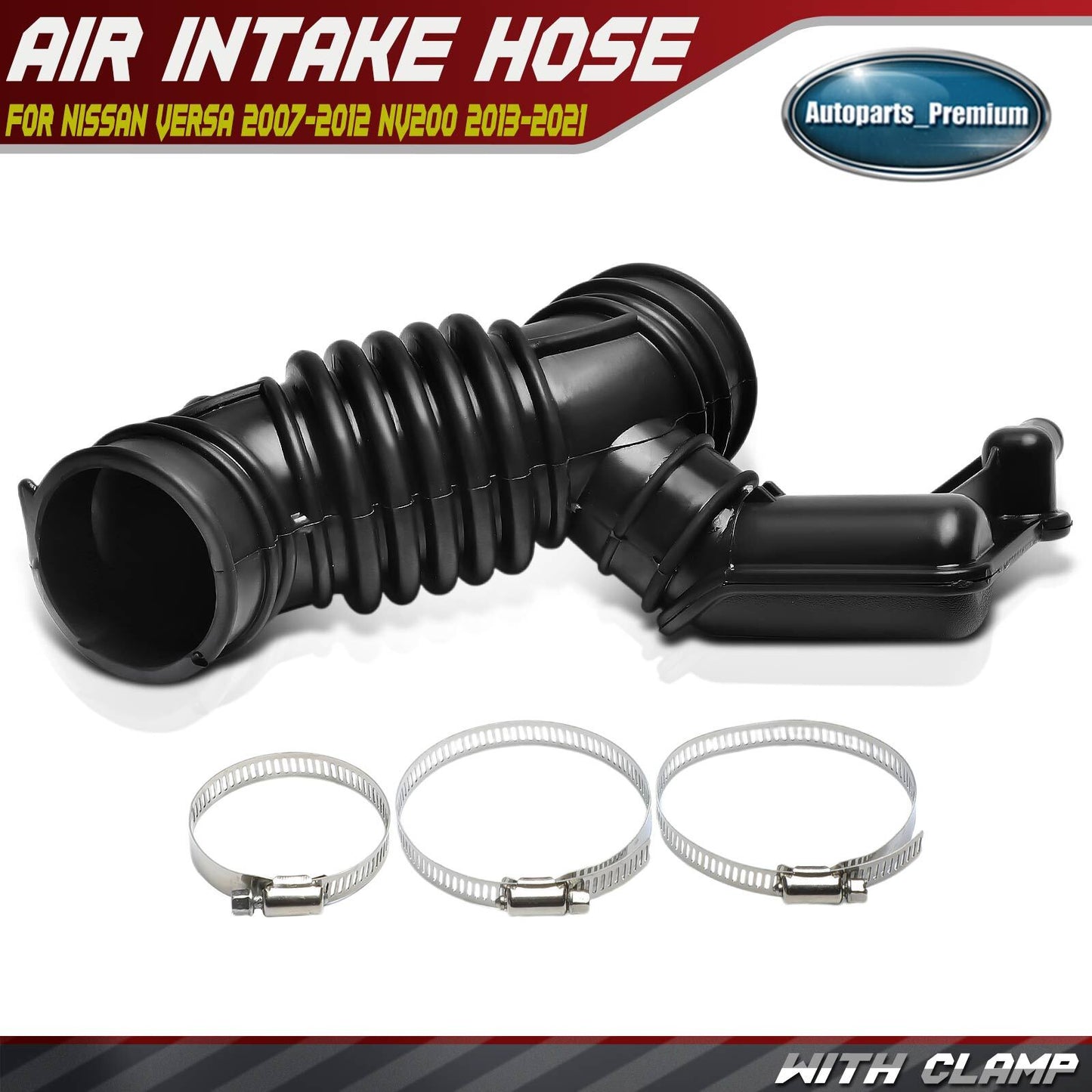 Engine Air Intake Hose Duct w/ Clamps for Nissan Versa 2007-2012 NV200 2013-2021