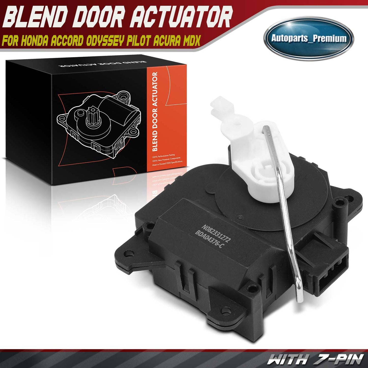 Main HVAC Heater Mode Door Actuator w/7-Pin for Honda Accord Odyssey Pilot Acura