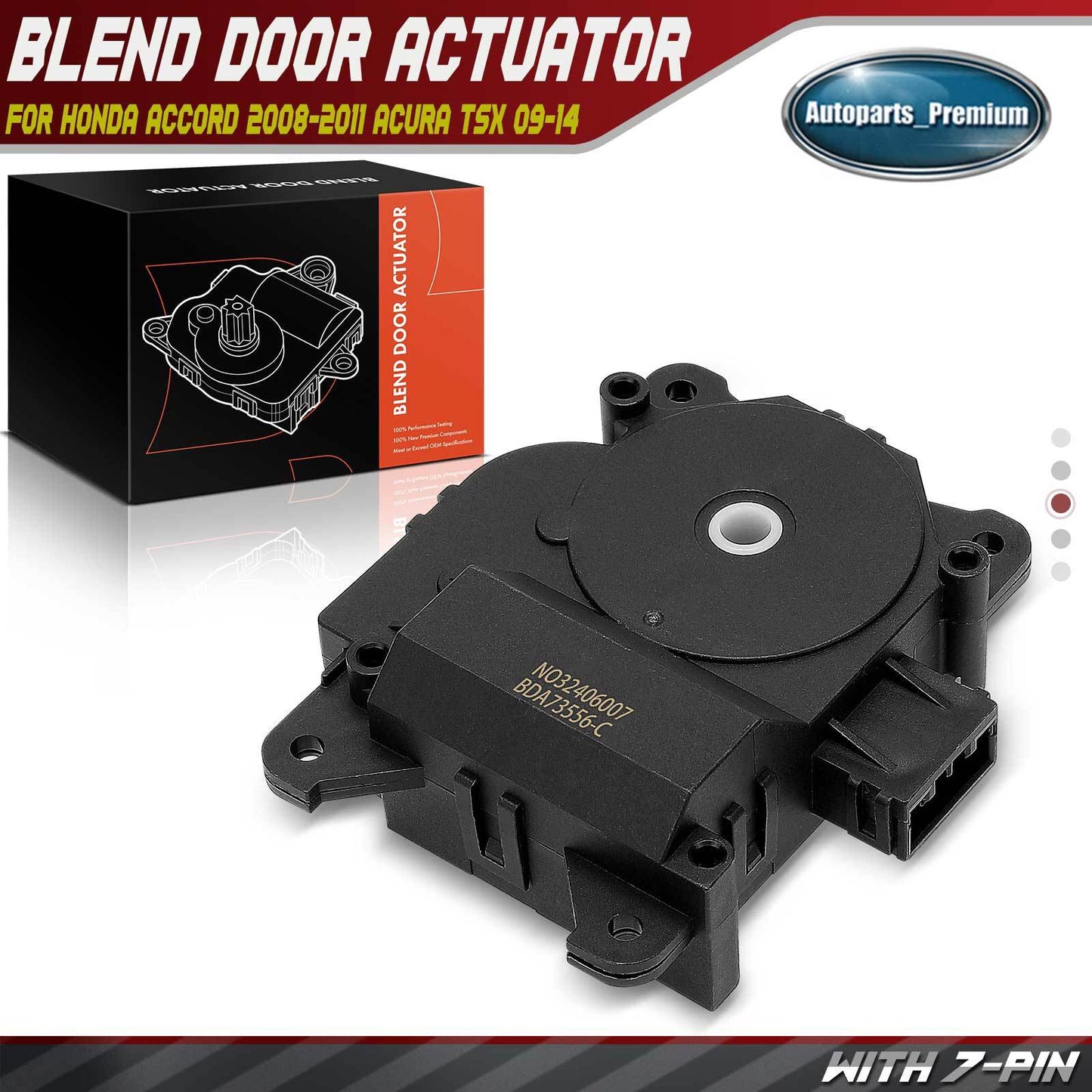 Right HVAC Blend Door Actuator for Honda Accord 2008-2011 Acura TSX 2009-2014