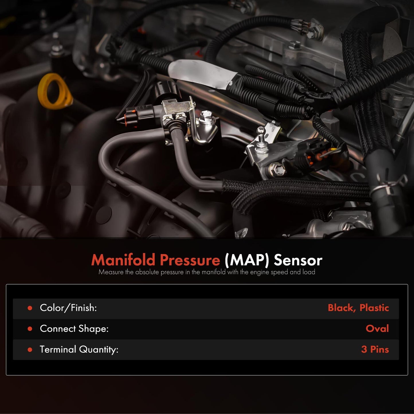 Manifold Pressure MAP Sensor for Ford F-250 F-350 F-450 F-550 Super Duty 08-10