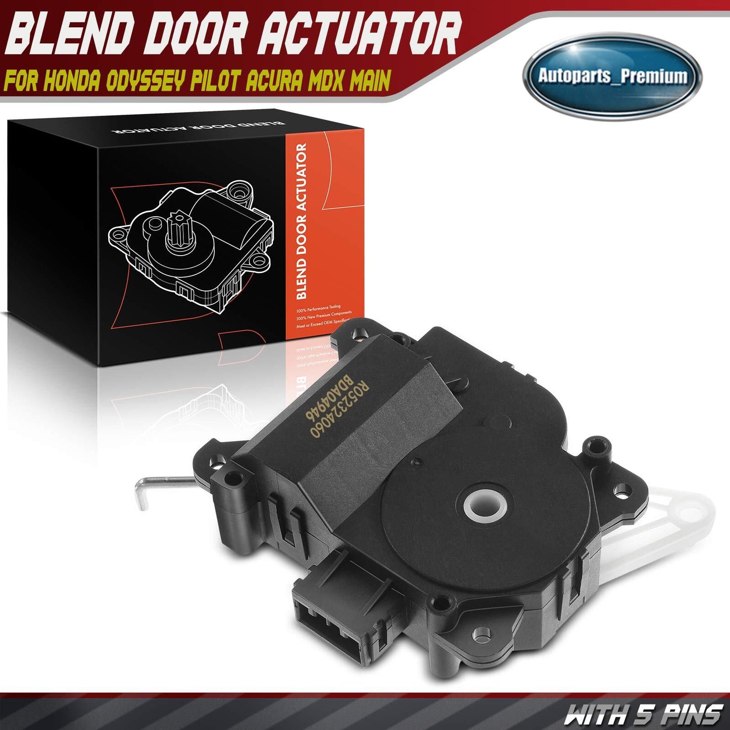 Main HVAC Heater Blend Door Actuator for Honda Pilot 2003-2008 Odyssey Acura MDX