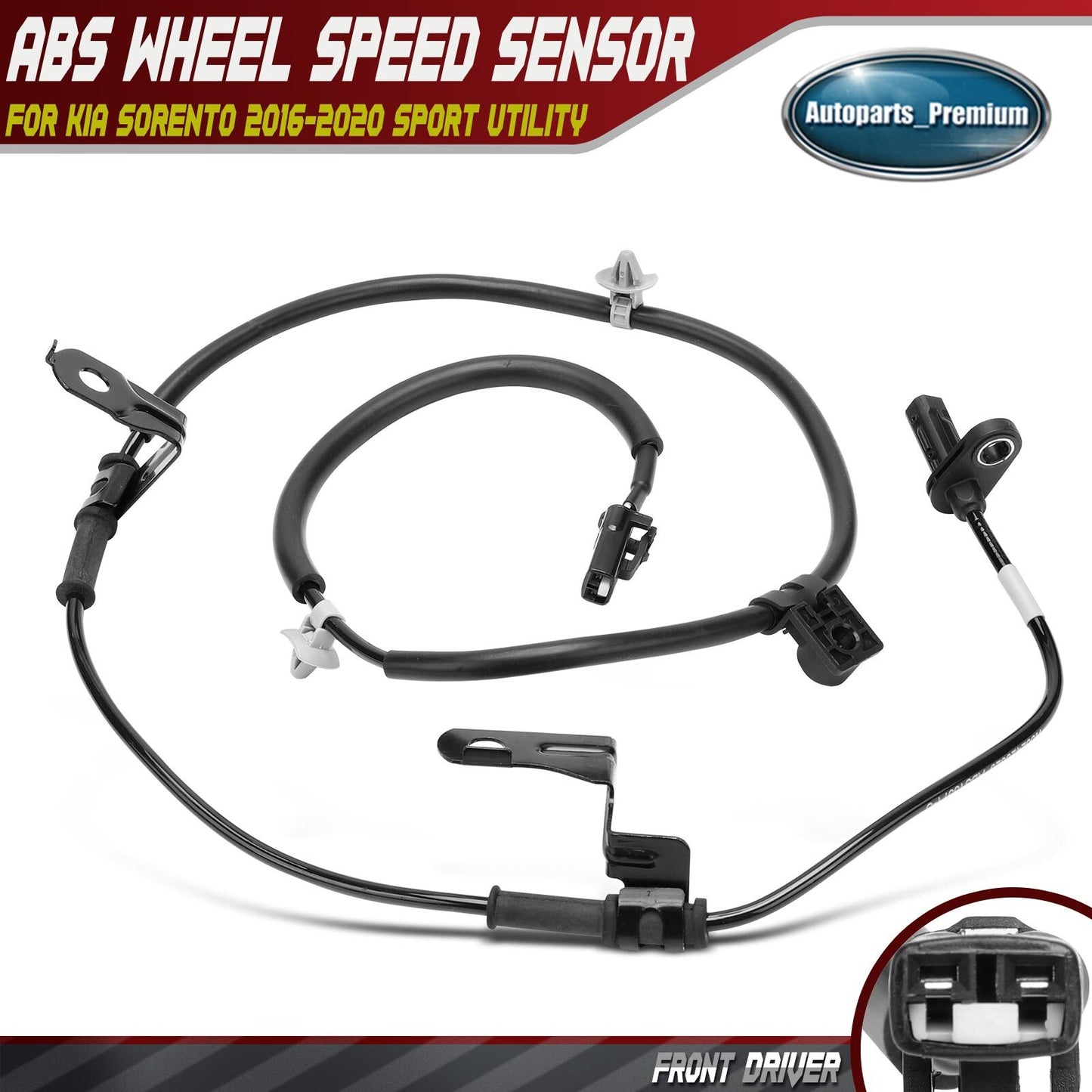 Front Driver Side ABS Wheel Speed Sensor for Kia Sorento 2016-2020 Sport Utility