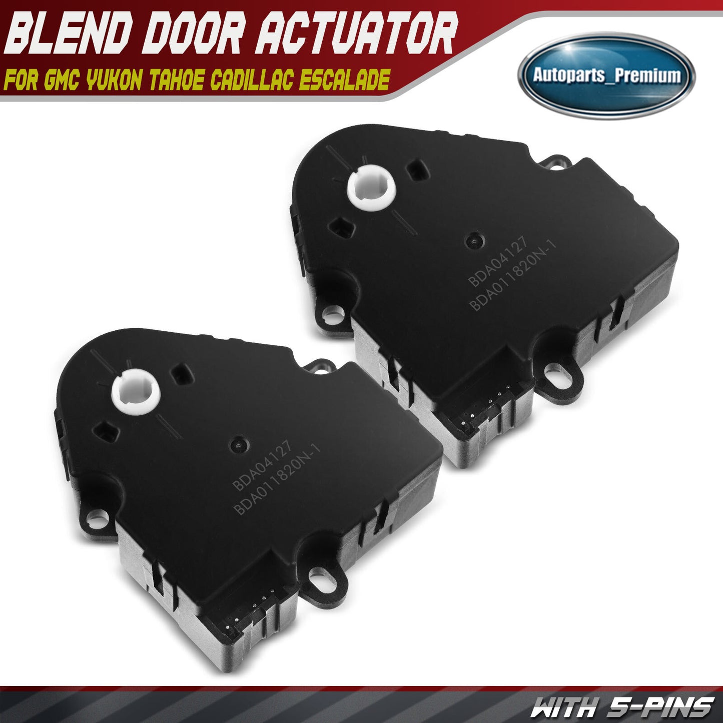 2x Rear Auxiliary Heater Air Door Actuator for Cadillac Escalade GMC Yukon Tahoe