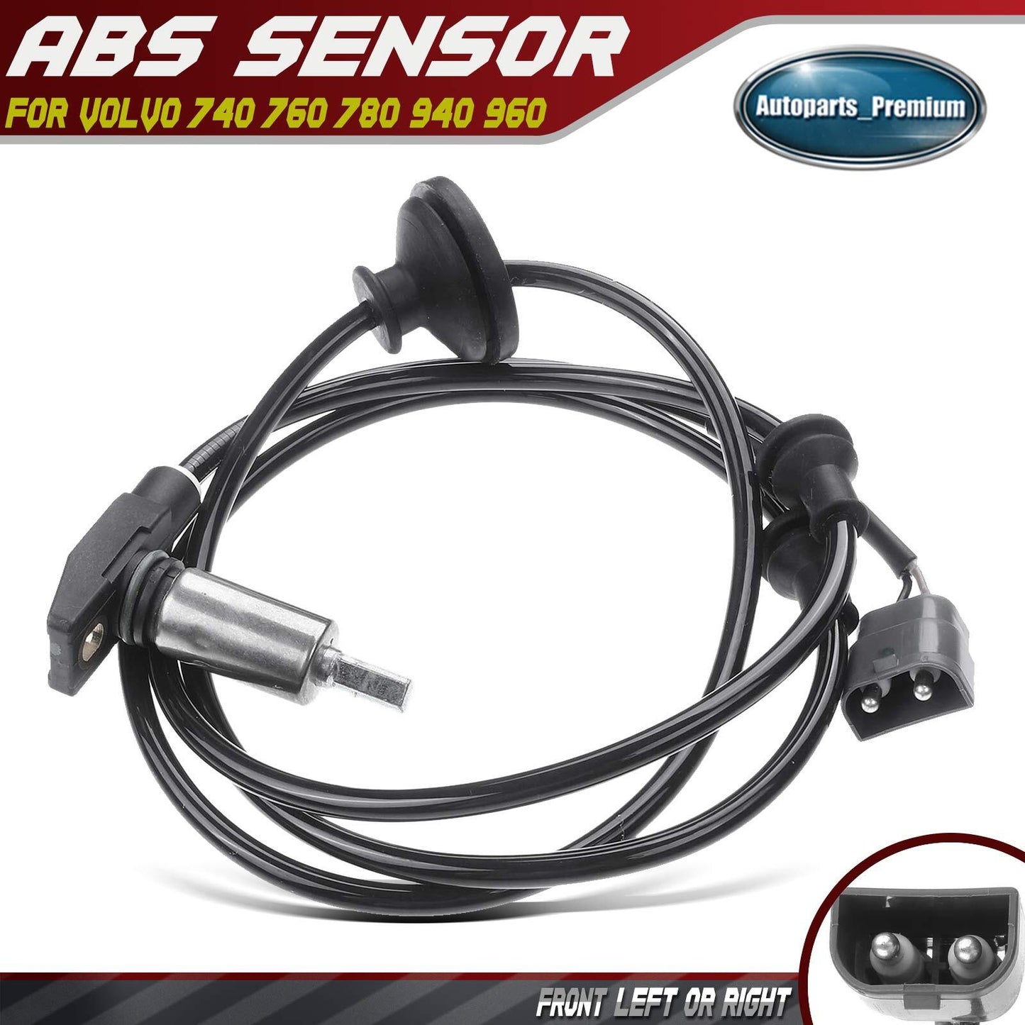 ABS Wheel Speed Sensor for Volvo 740 760 780 940 960 3515092 Front Left or Right