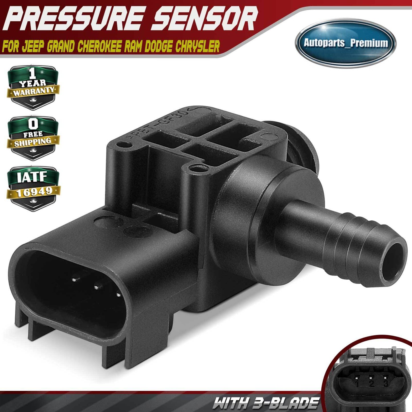 Power Brake Booster Sensor for Jeep Grand Cherokee WK2 Wrangler Dodge Chrysler