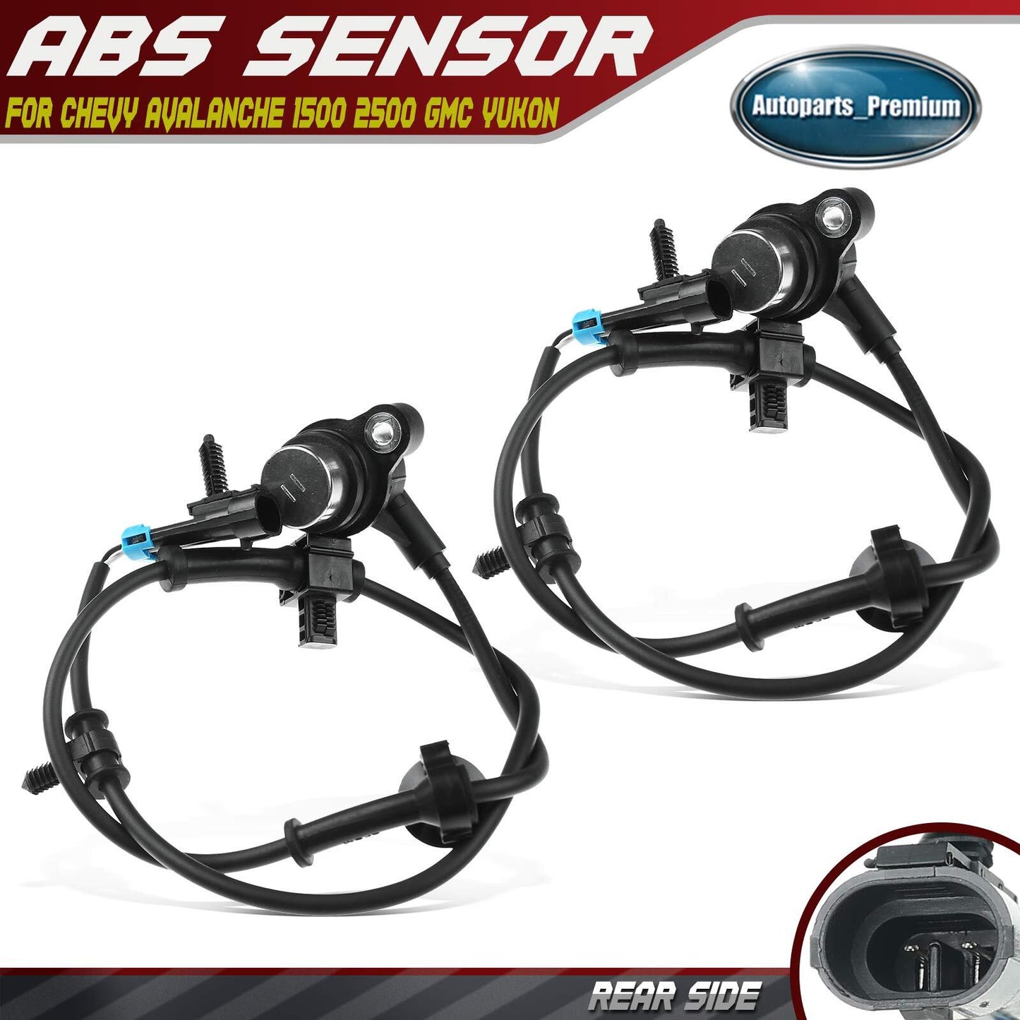 2x ABS Wheel Speed Sensors for Chevy Avalanche 1500 2500 GMC Yukon Rear LH & RH