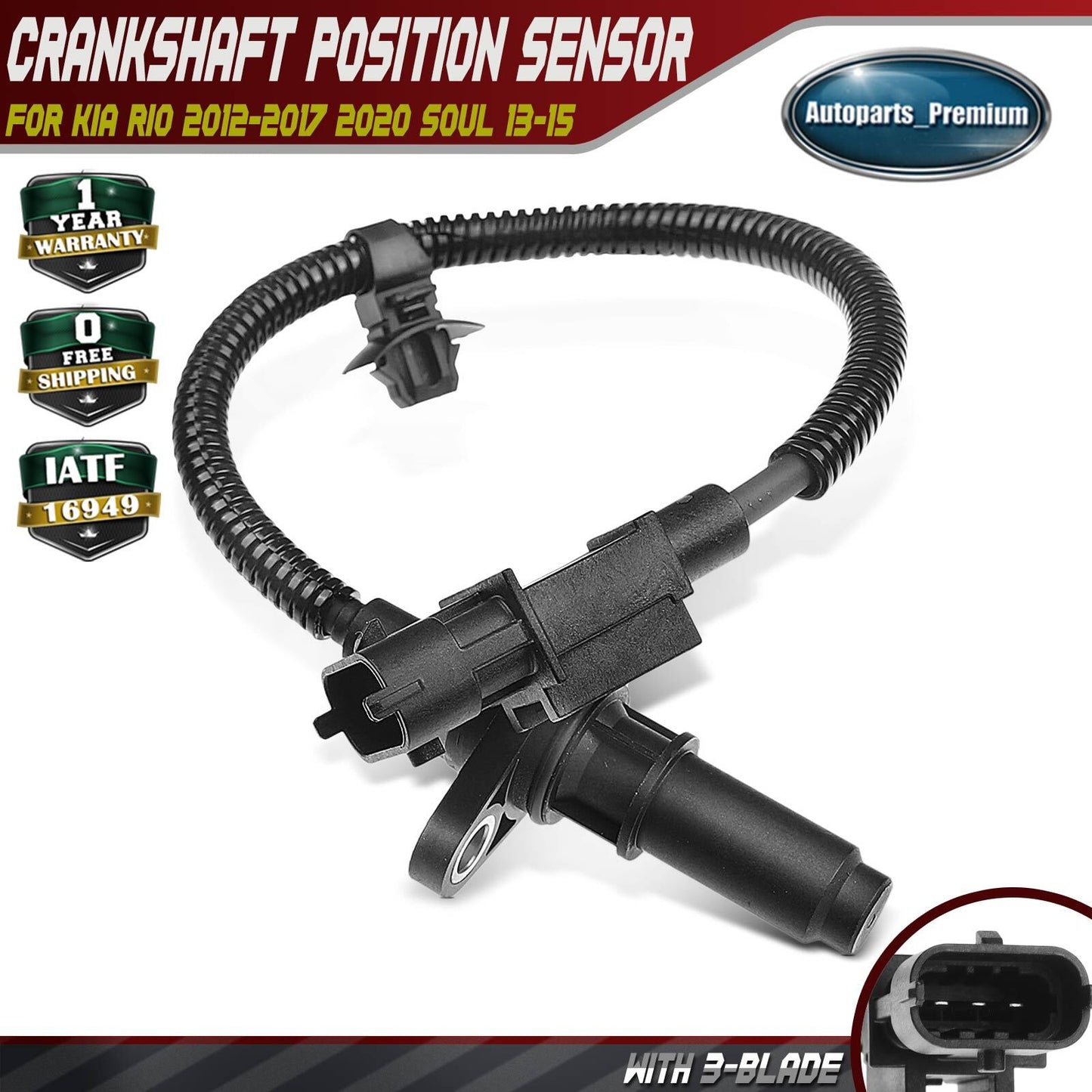 Engine Crankshaft Position Sensor for Kia Rio 2012-2017 2020 Soul L4 1.6L 2.0L