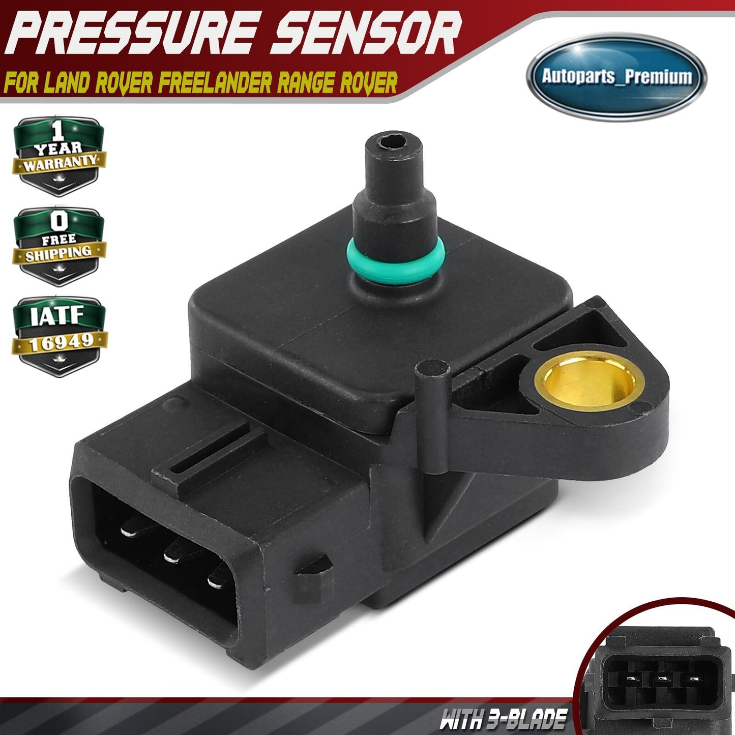 Manifold Pressure (MAP) Sensor w/ 3-Blade for Land Rover Freelander Range Rover
