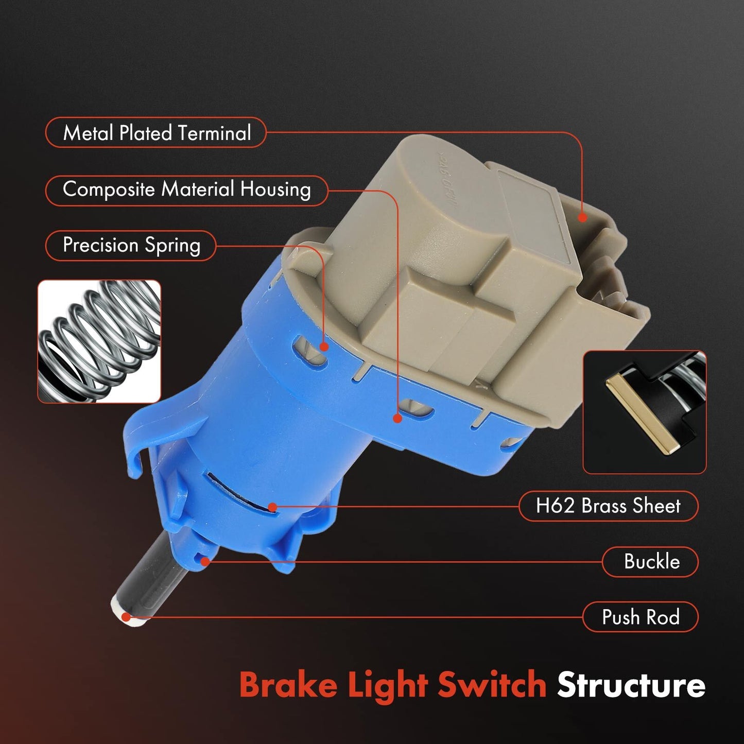 Brake Stop Light Switch for MAZDA 2 3 5 6 CX-3 CX-5 CX-9 MX-5 Miata Scion Toyota