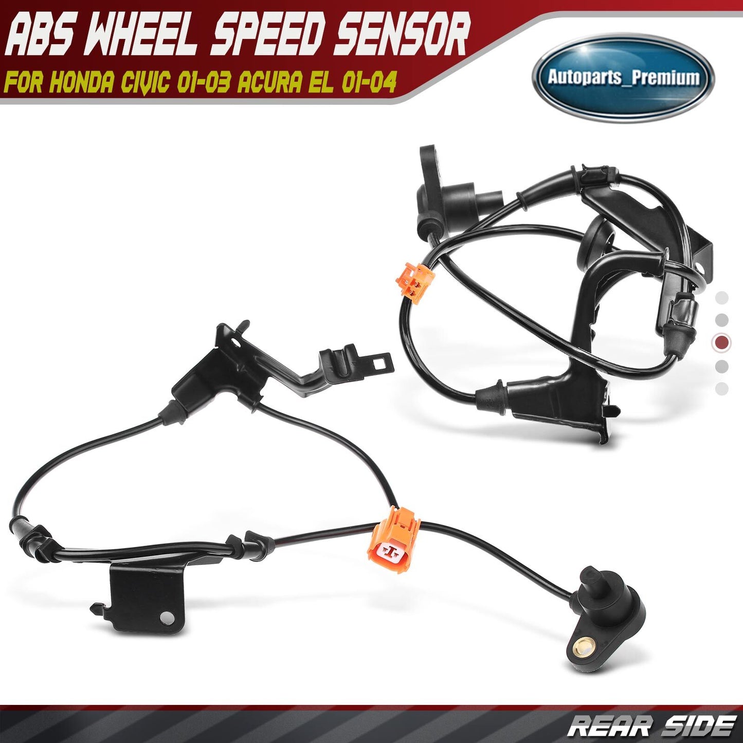 2Pcs Rear ABS Wheel Speed Sensor for Honda Civic 01-03 Acura EL 01-04 RSX 02-04