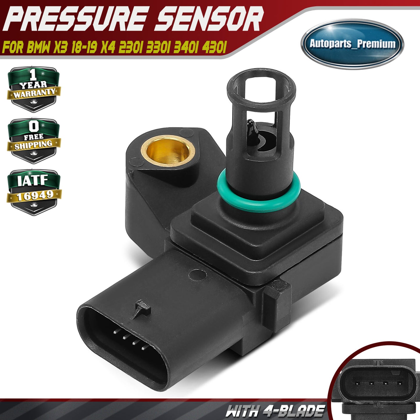 Manifold Pressure (MAP) Sensor for BMW F30 G20 330i 340i F95 G05 X5 G30 530i X3