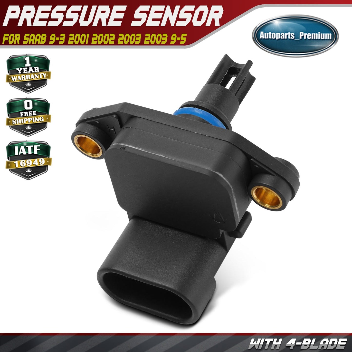 Manifold Pressure (MAP) Sensor for Saab 9-3 2001 2002 2003 9-5 2000-2009 9197948