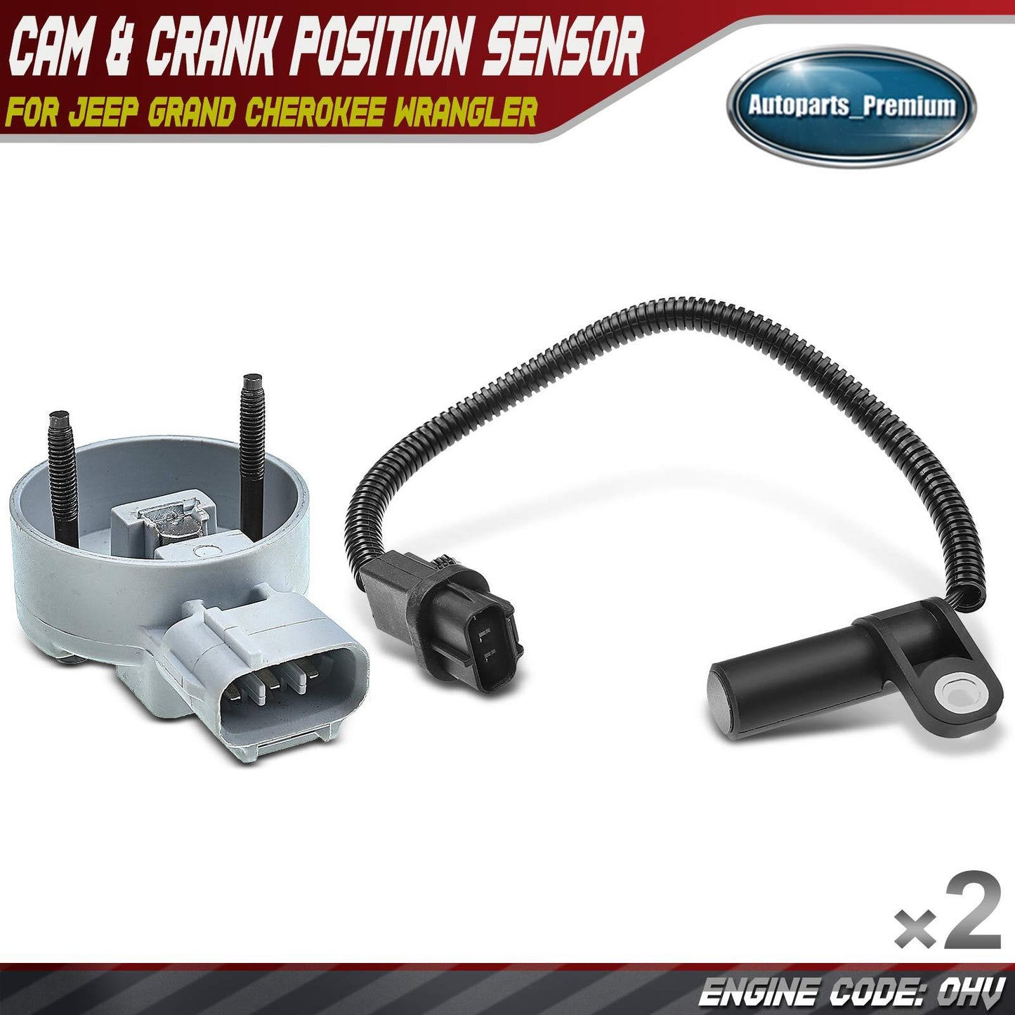Camshaft & Crankshaft Position Sensor for Jeep Grand Cherokee Wrangler L6 4.0L