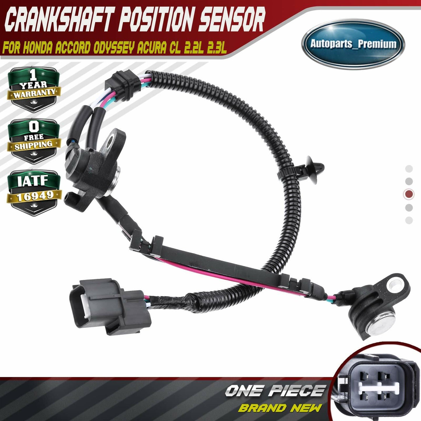 Engine Crankshaft Position Sensor for Honda Accord Odyssey Acura CL L4 2.2L 2.3L