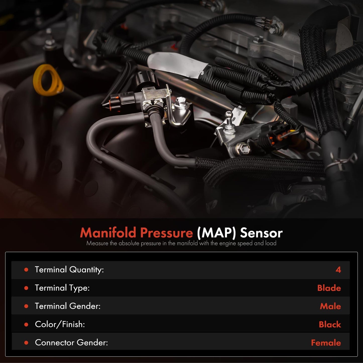 Manifold Pressure (MAP) Sensor for Hyundai Accent 2020-2022 Kia Rio 20-23 Seltos