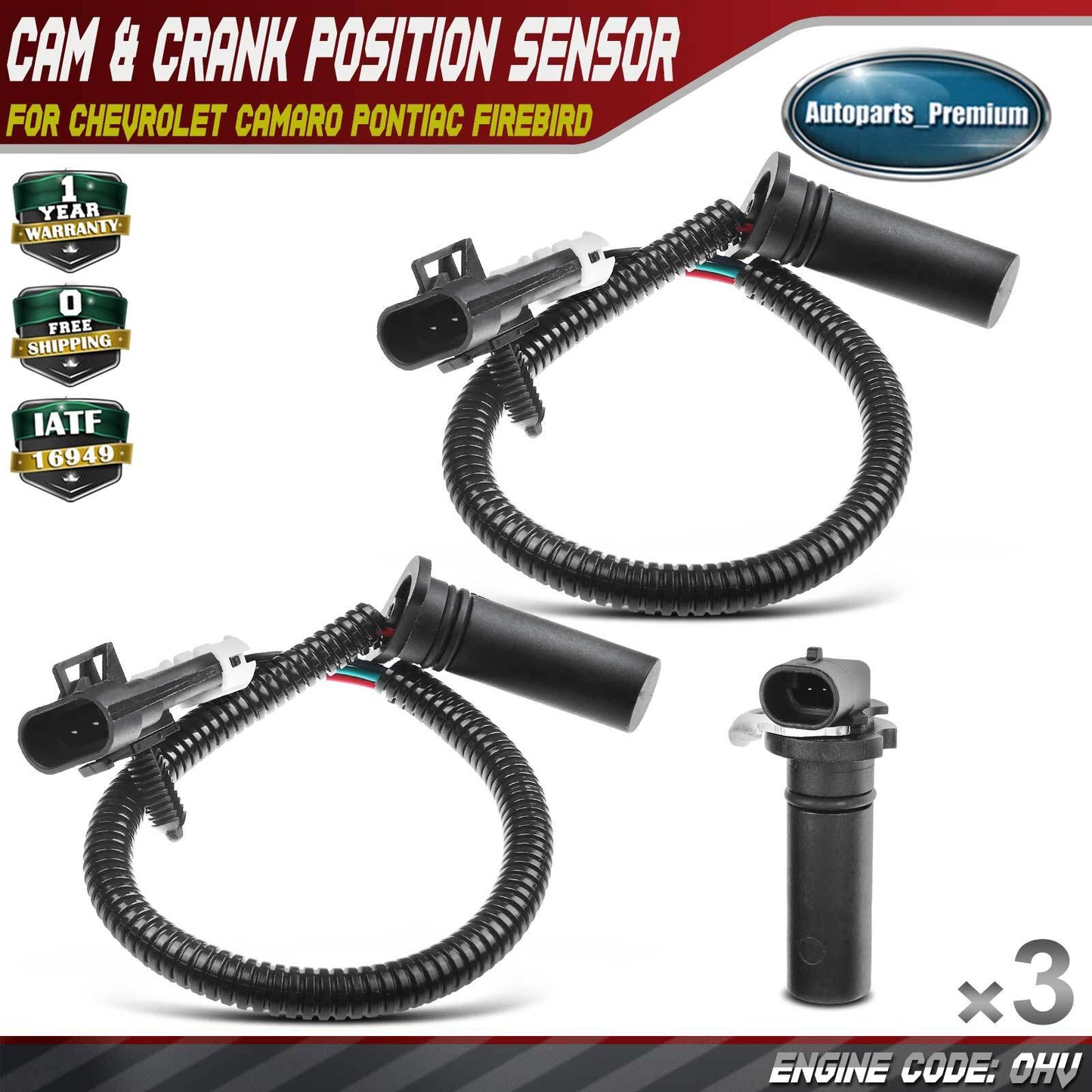Camshaft & Crankshaft Position Sensor for Chevrolet Camaro Pontiac 1993-1995 OHV