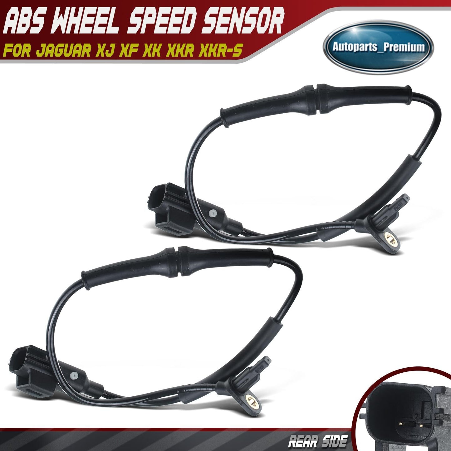 Rear Driver & Passenger ABS Wheel Speed Sensor for Jaguar XJ XF XK XKR XKR-S
