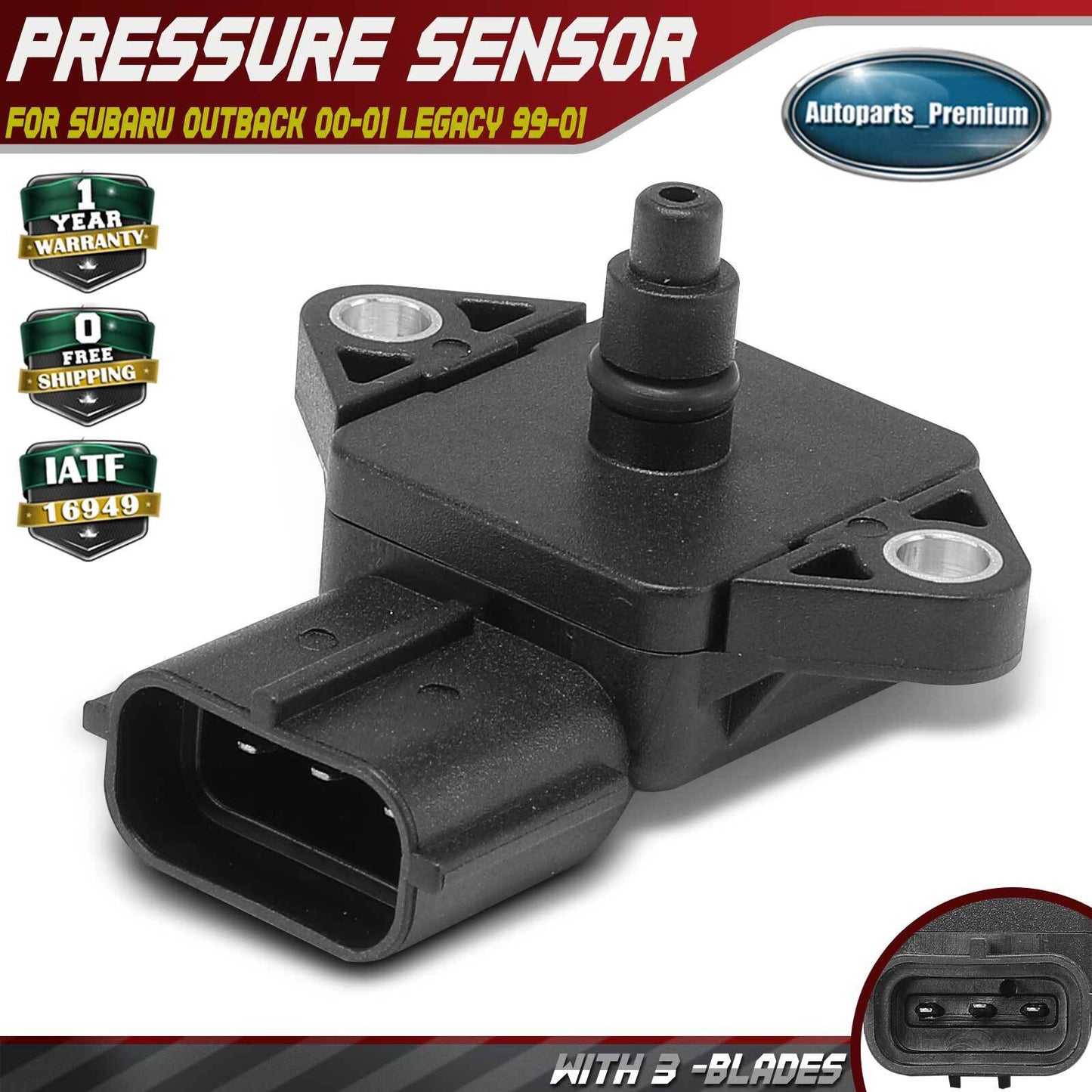 Manifold Pressure MAP Sensor for Subaru Outback 00-01 Legacy 2.5L Manual Trans