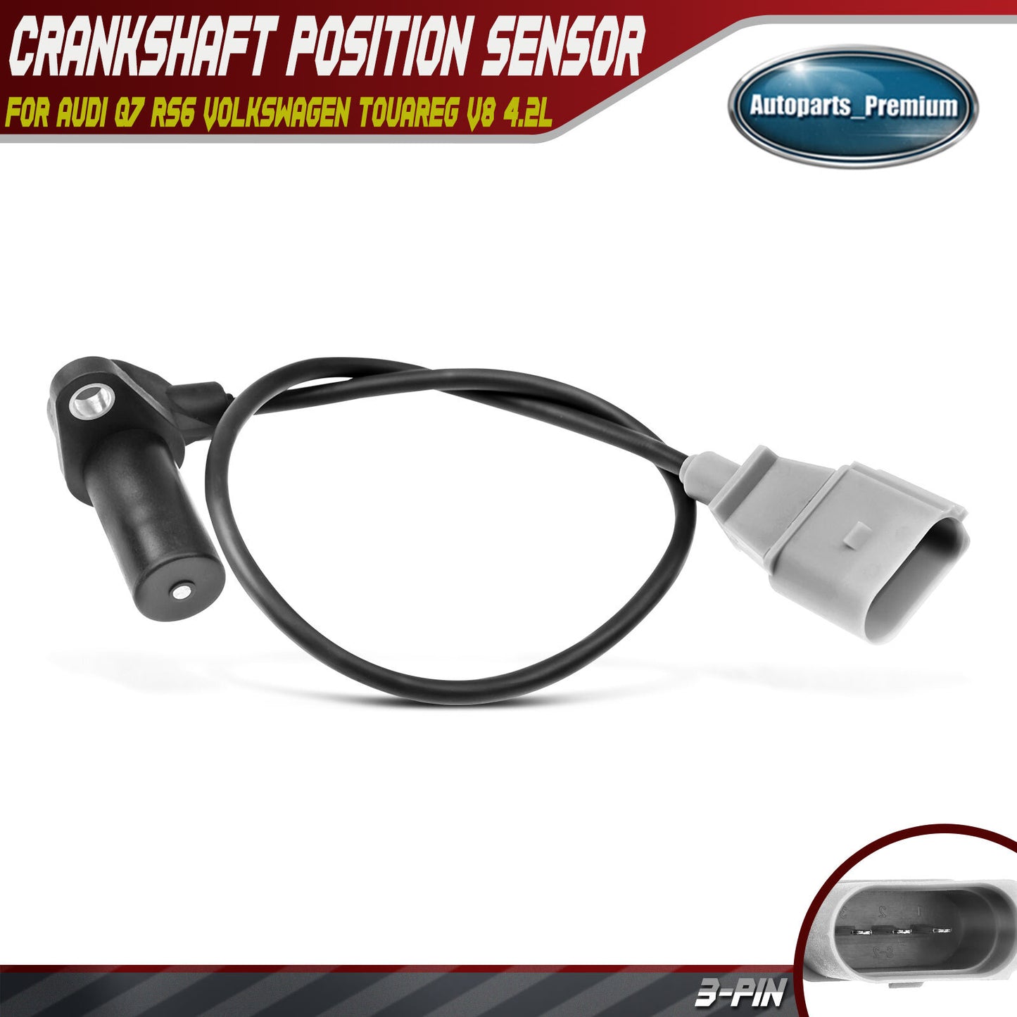 New Engine Crankshaft Position Sensor for Audi Q7 RS6 Volkswagen Touareg V8 4.2L