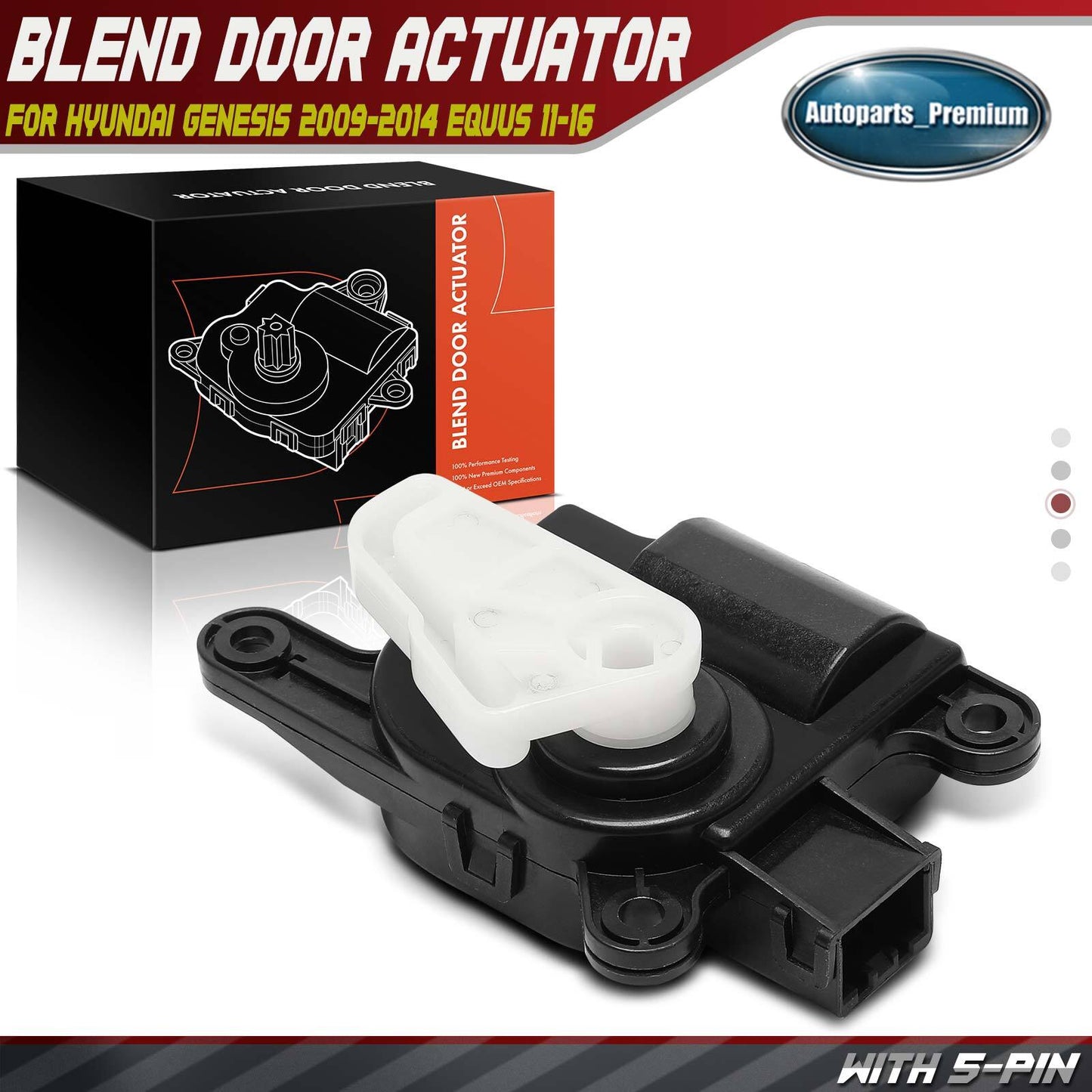 Left Auxiliary HVAC Heater Blend Door Actuator for Hyundai Genesis 09-14 Equus