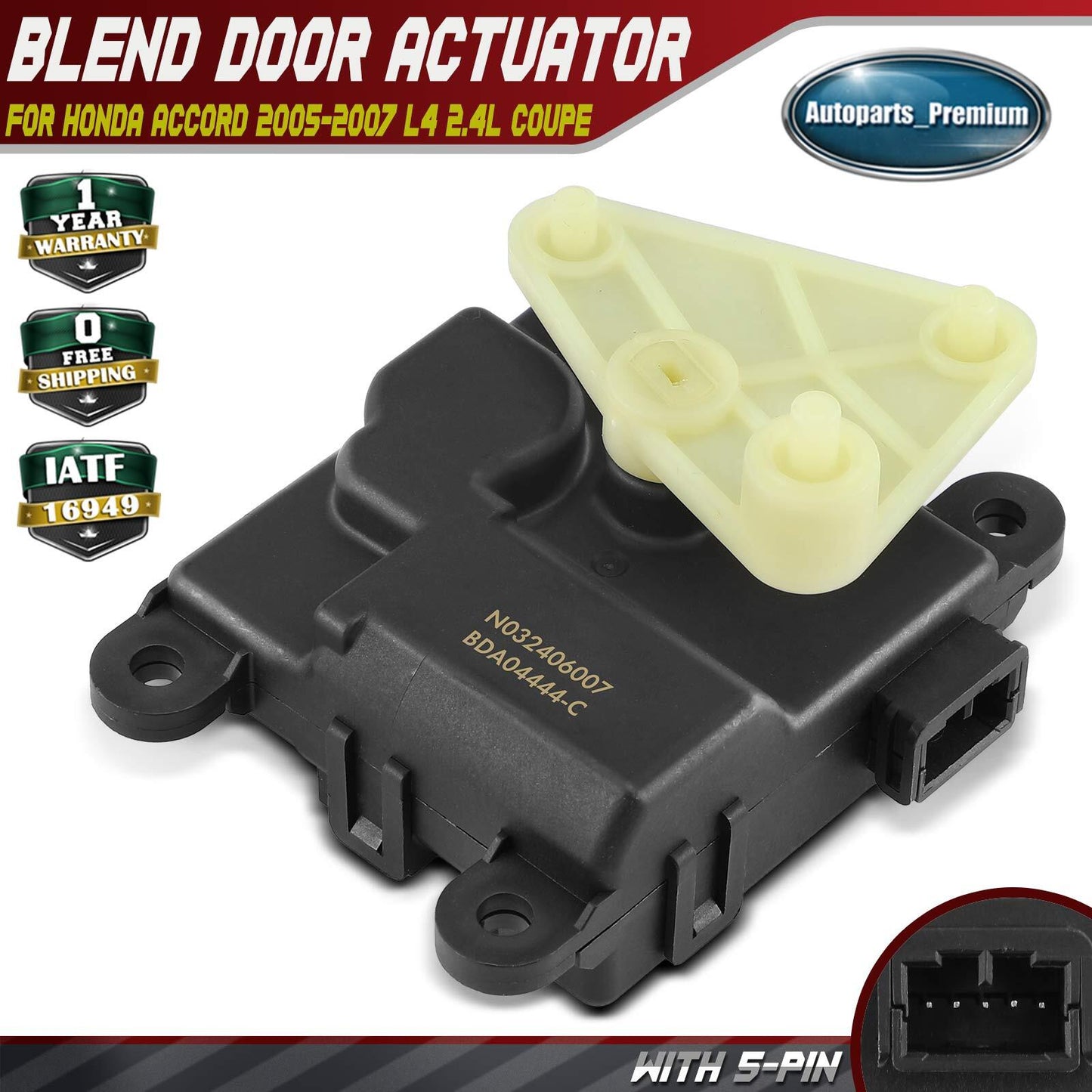 HVAC Blend Door Actuator for Honda Accord 2003-2008 Coupe 79160SDNA01 Left Main