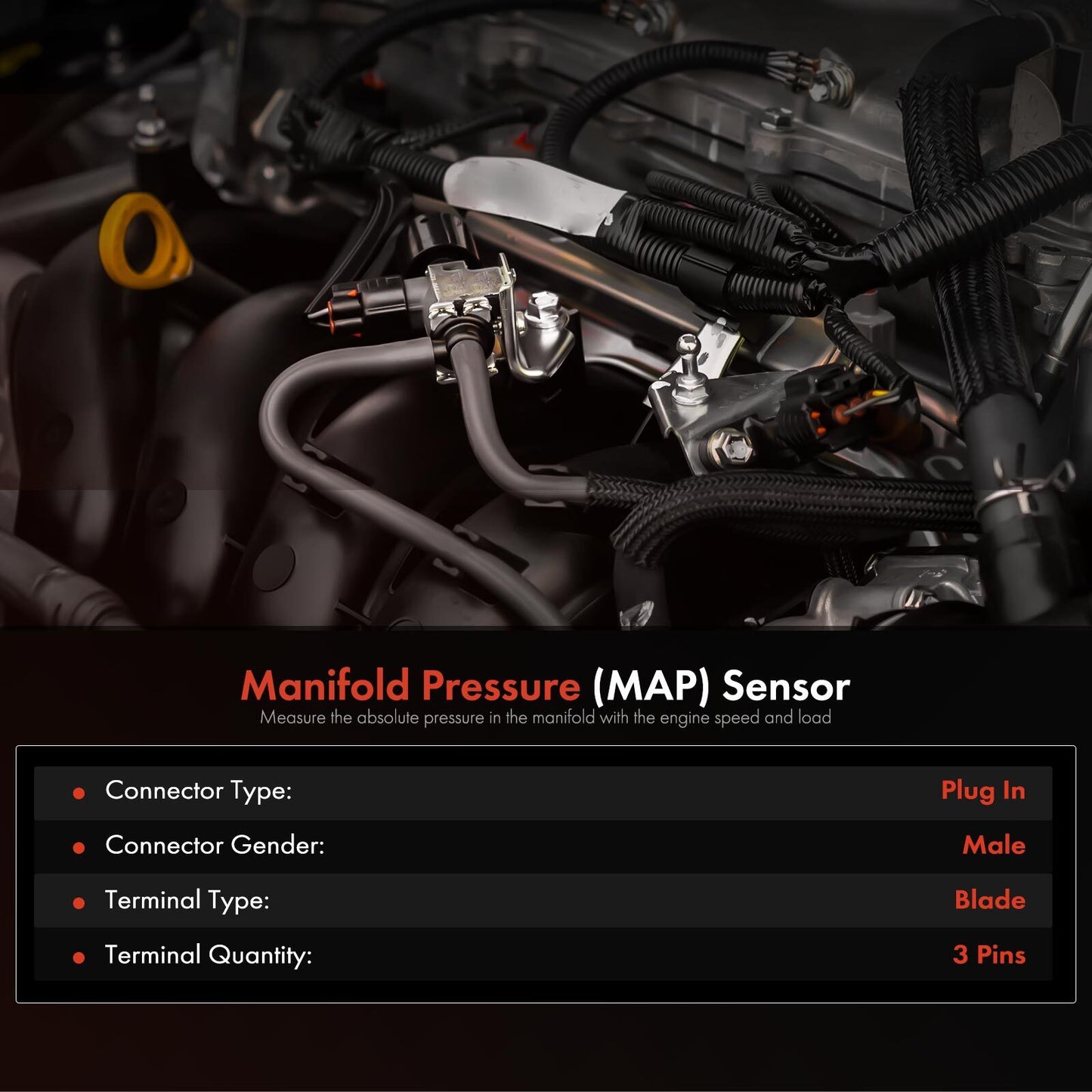 Manifold Pressure (MAP) Sensor for Hyundai Genesis Santa Fe Kia Borrego Optima
