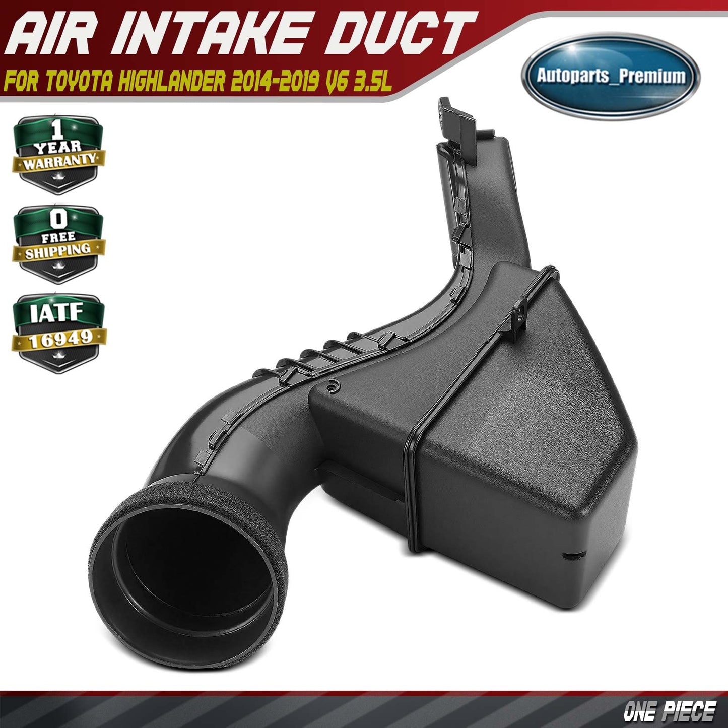 Air Intake Inlet Tube for Toyota Highlander 2014-2019 V6 3.5L Gas 4dr 177500P110