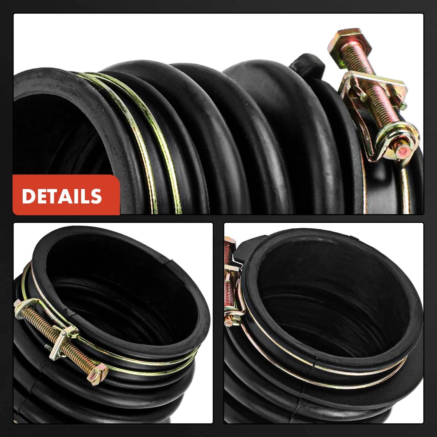 Resonator To Engine Engine Air Intake Hose w/ Hose Clamps for Toyota Camry 04-06
