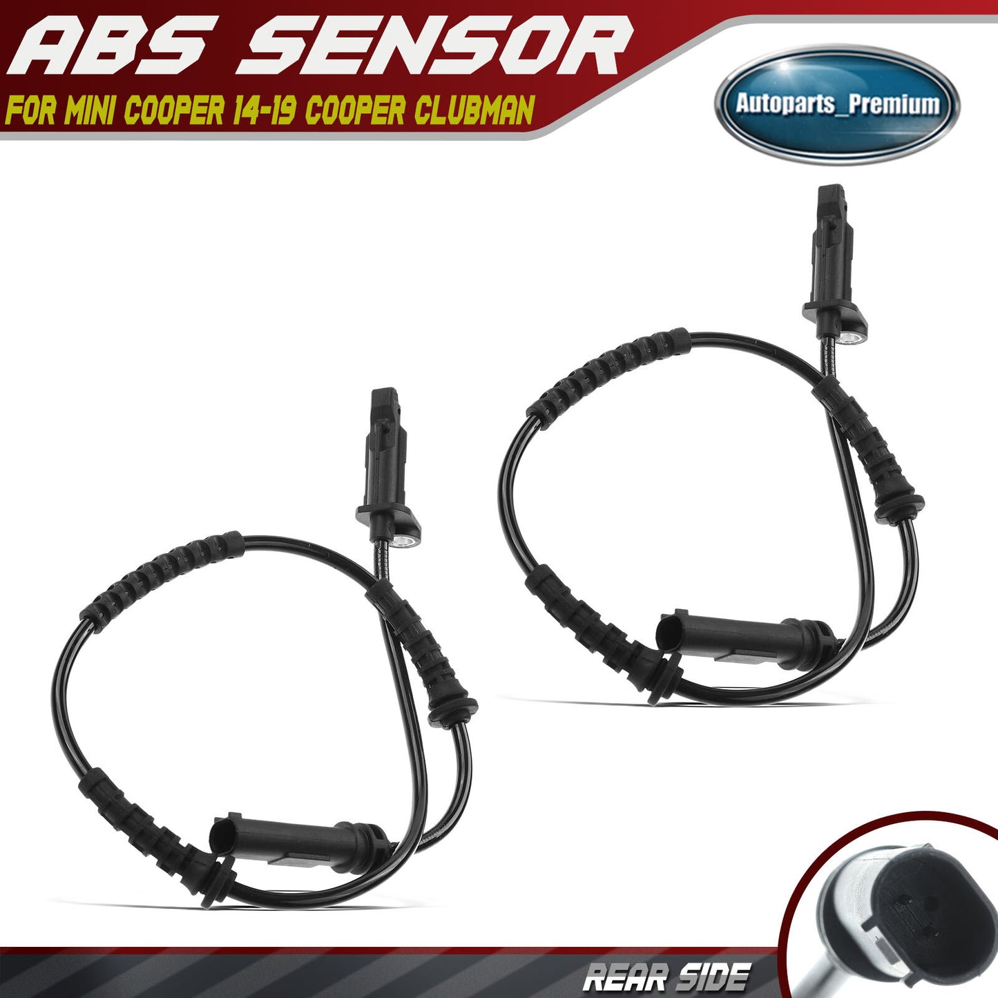 2x ABS Wheel Speed Sensor for Mini Cooper 2014-2019 Cooper Clubman Rear LH & RH
