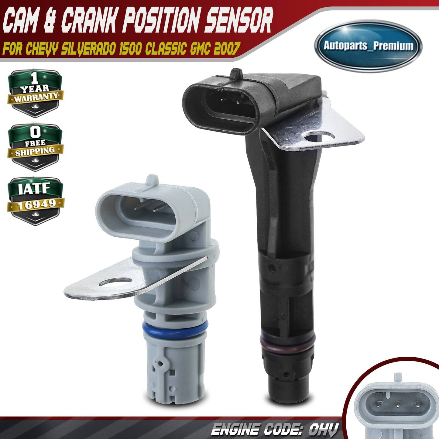 Camshaft & Crankshaft Position Sensor for Chevy Silverado 1500 Classic GMC 2007