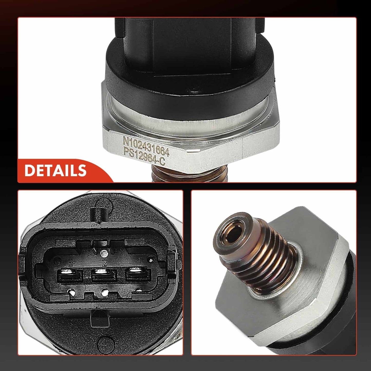 Fuel Rail High Pressure Sensor for Chevy Silverado 3500 GMC Sierra 2500 01-04