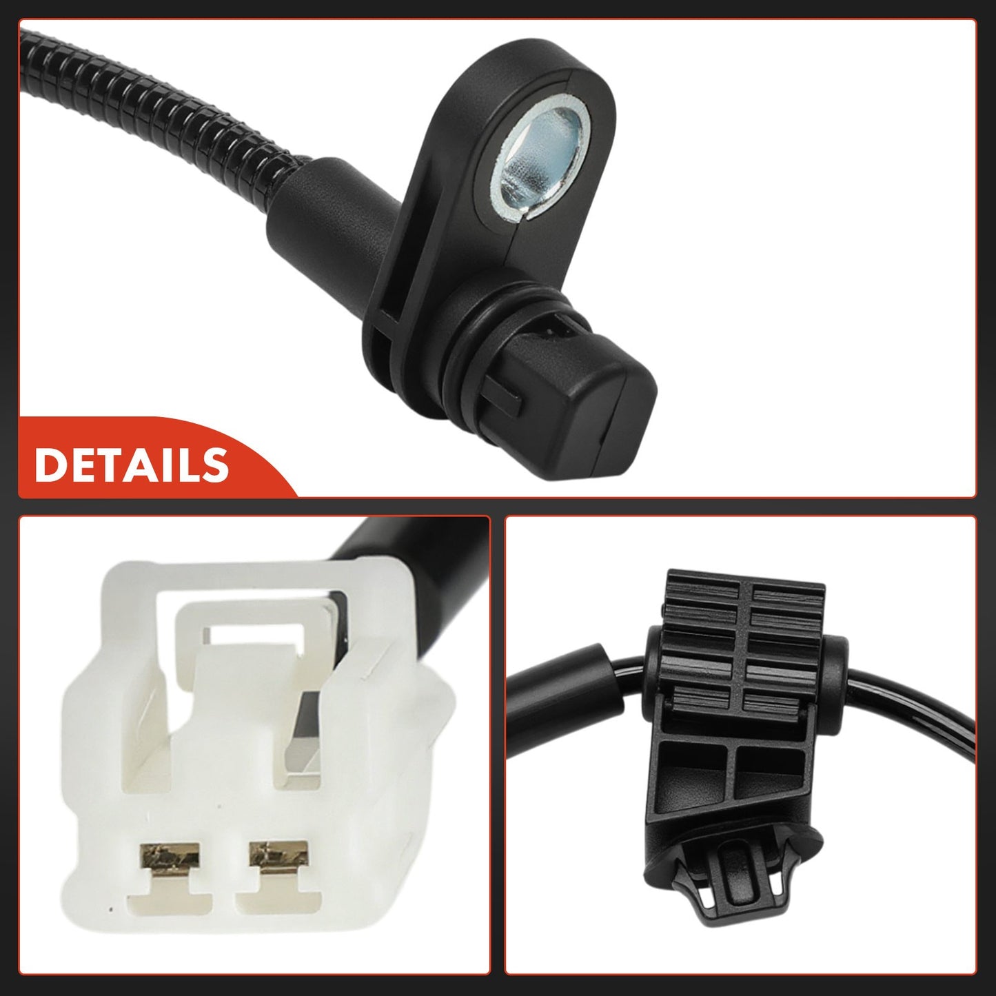 Pair Rear ABS Wheel Speed Sensors with Wiring Harness for Mazda 2 2014 2015-2025