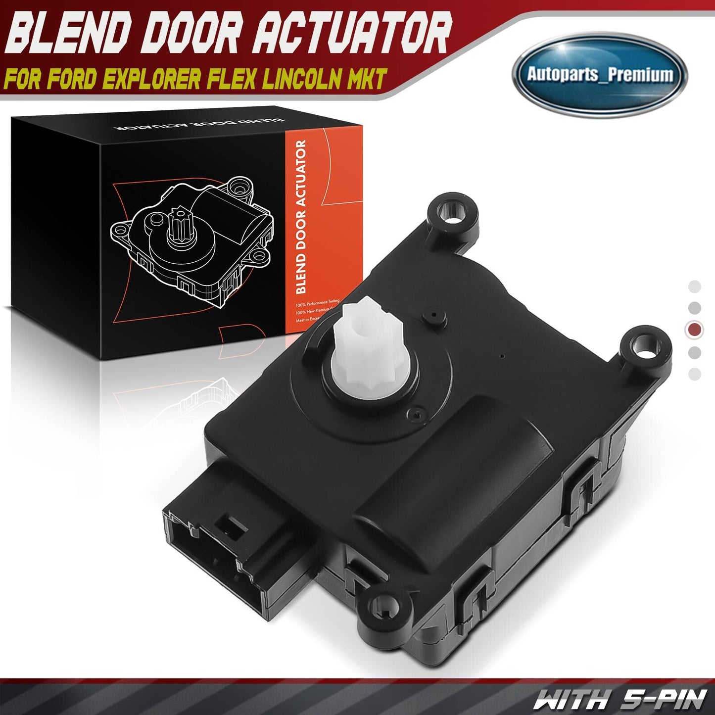 Heater Blend Door Actuator for Ford Explorer 11-19 Flex Lincoln MKT Auxiliary