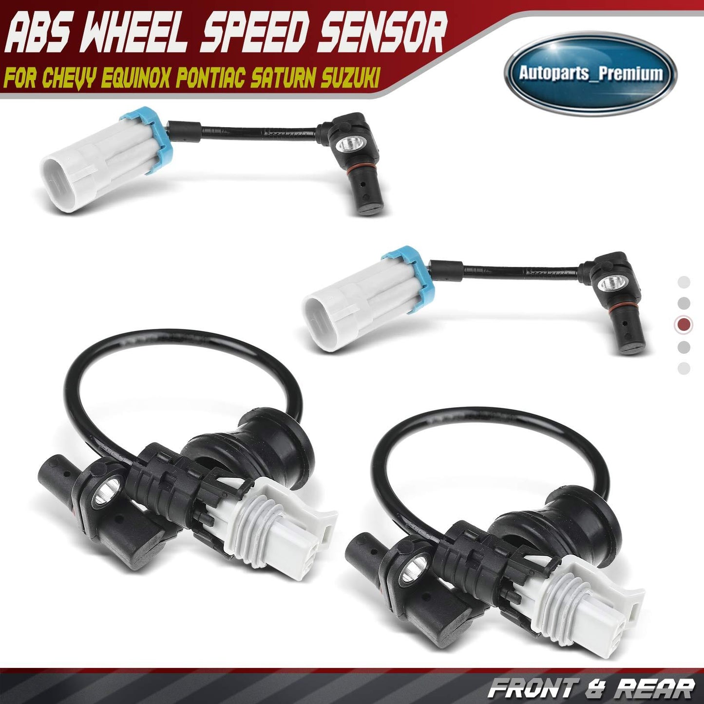4x Front & Rear ABS Wheel Speed Sensor for Chevy Equinox Pontiac Saturn Suzuki