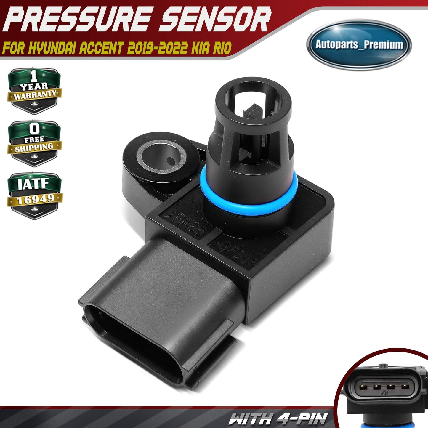 Manifold Pressure (MAP) Sensor for Hyundai Accent 2020-2022 Kia Rio 20-23 Seltos