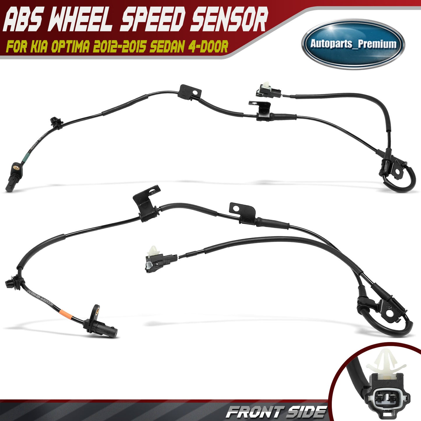 2Pcs Front LH & RH ABS Wheel Speed Sensor for Kia Optima 2012-2016 Sedan 4-Door
