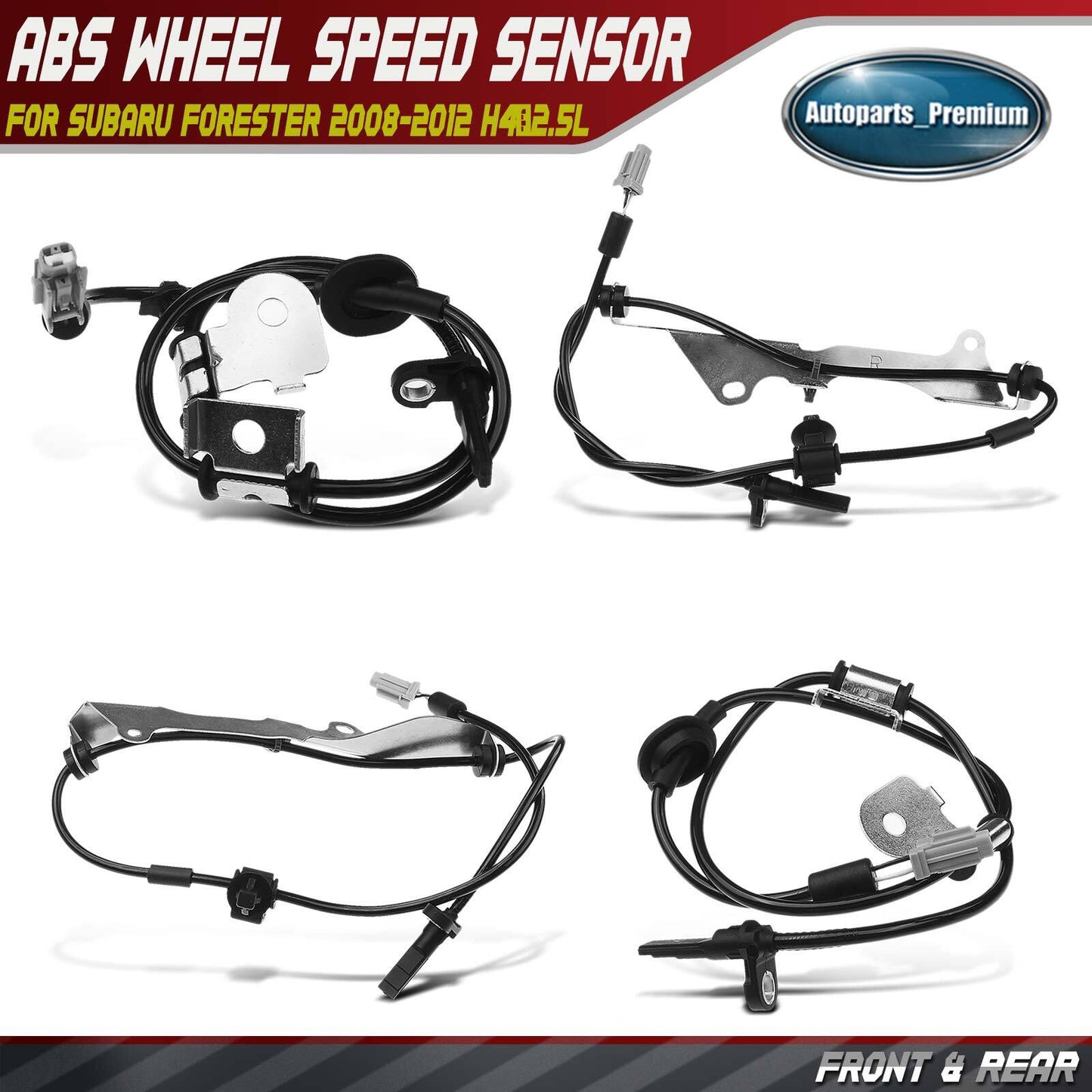 4Pcs Front & Rear ABS Wheel Speed Sensor for Subaru Forester 2008-2012 H4 2.5L