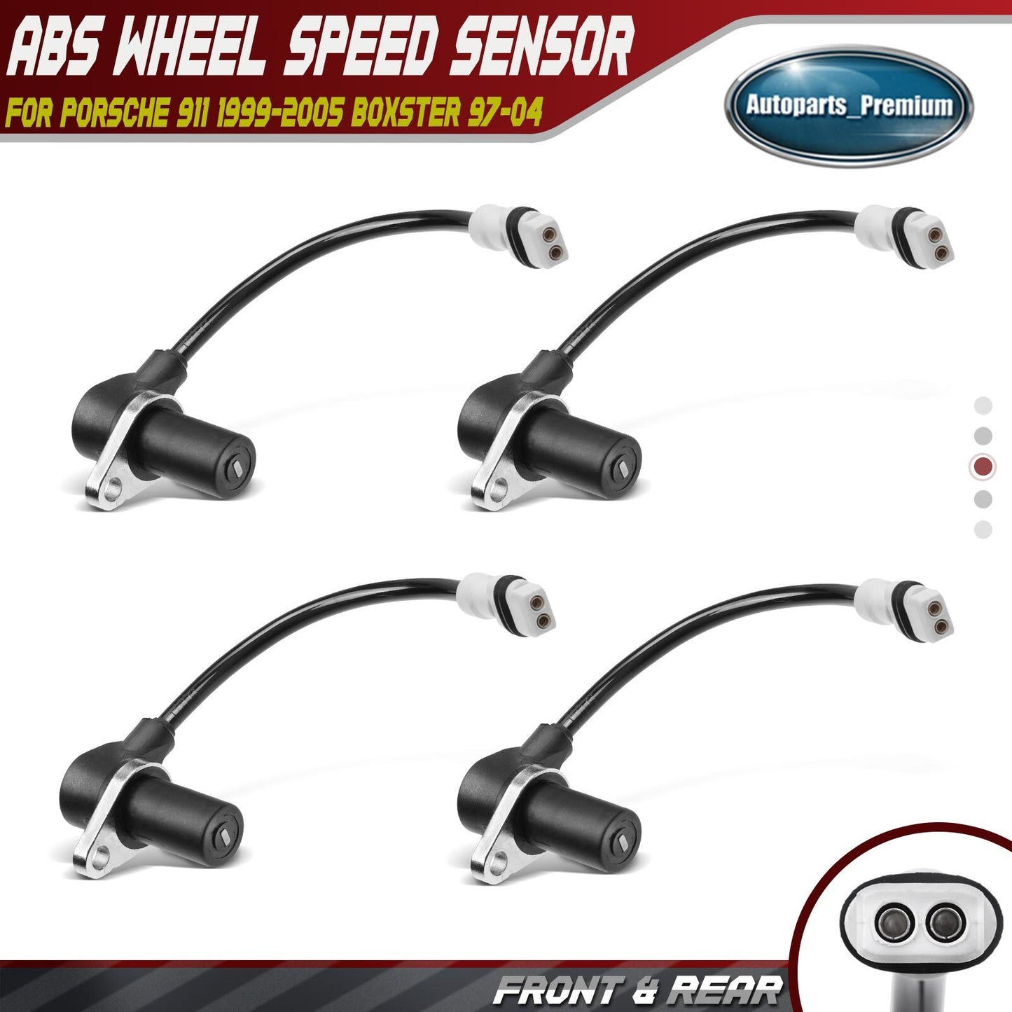 4x Front & Rear ABS Wheel Speed Sensor for Porsche 911 1999-2005 Boxster 97-04
