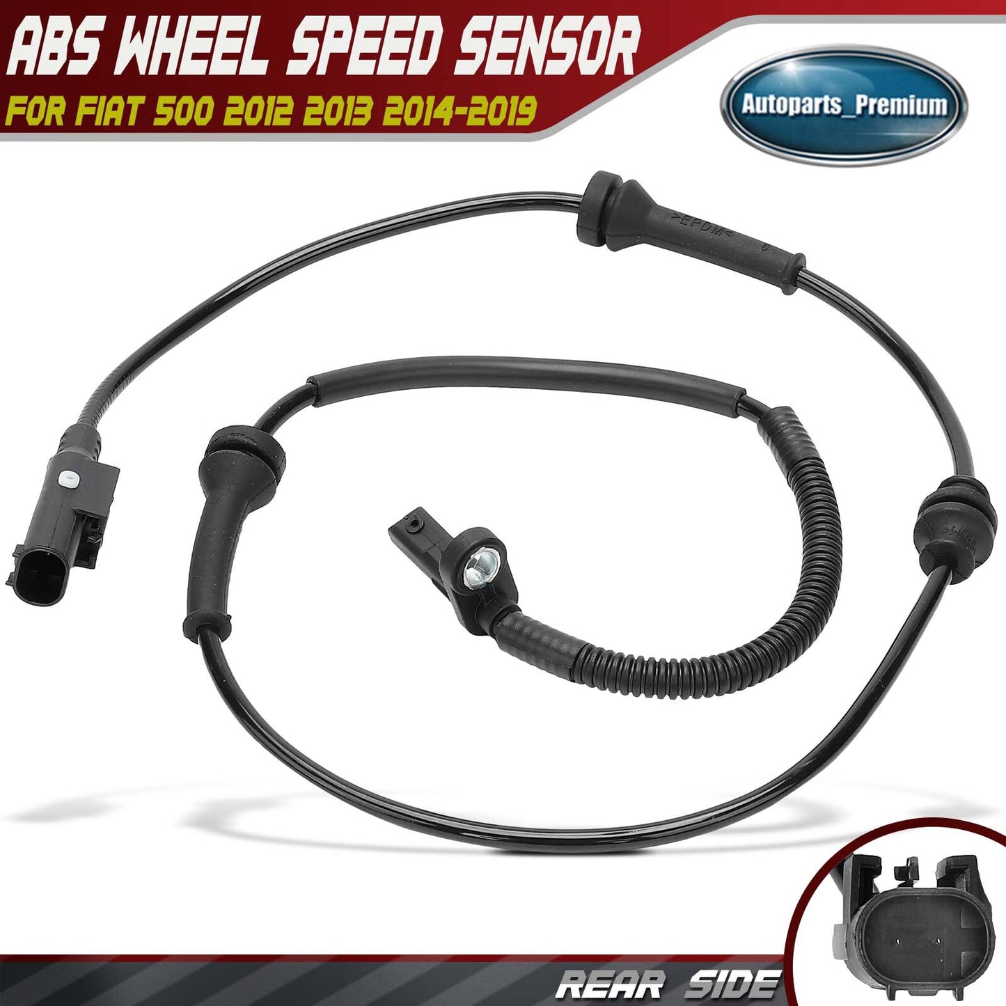 Rear Driver or Passenger Side ABS Wheel Speed Sensor for Fiat 500 2012 2013-2019