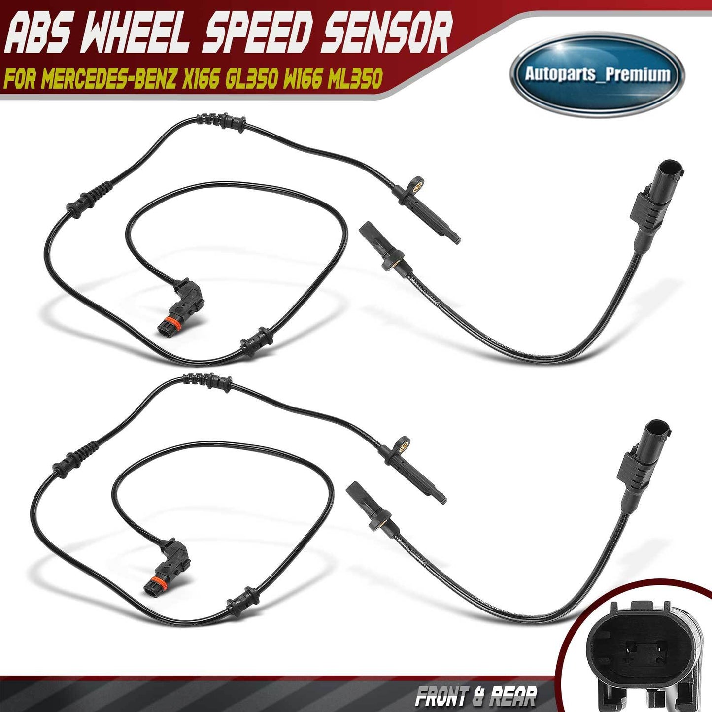 4x Front & Rear ABS Wheel Speed Sensor for Mercedes-Benz X166 GL350 W166 ML350