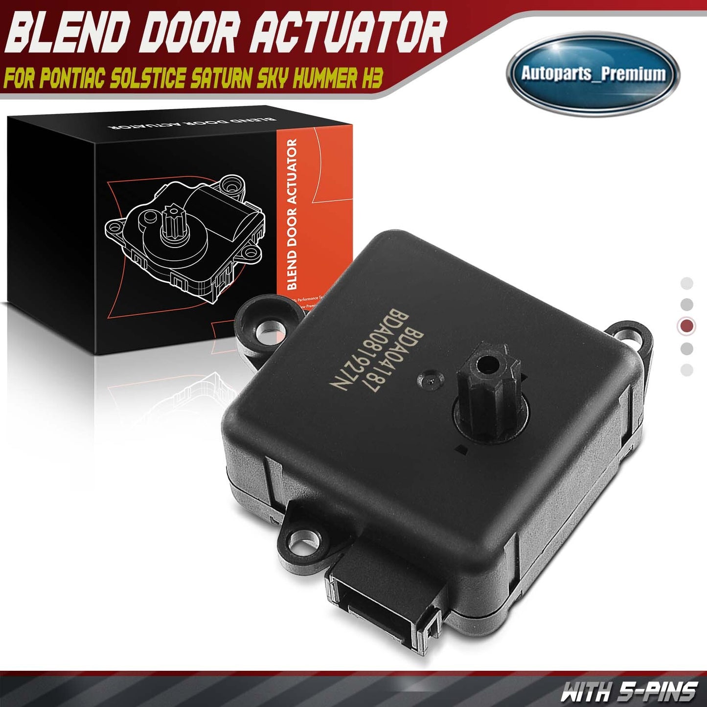 AC Heater Blend Door Actuator for Hummer H3 Saturn Sky Pontiac Solstice10397102