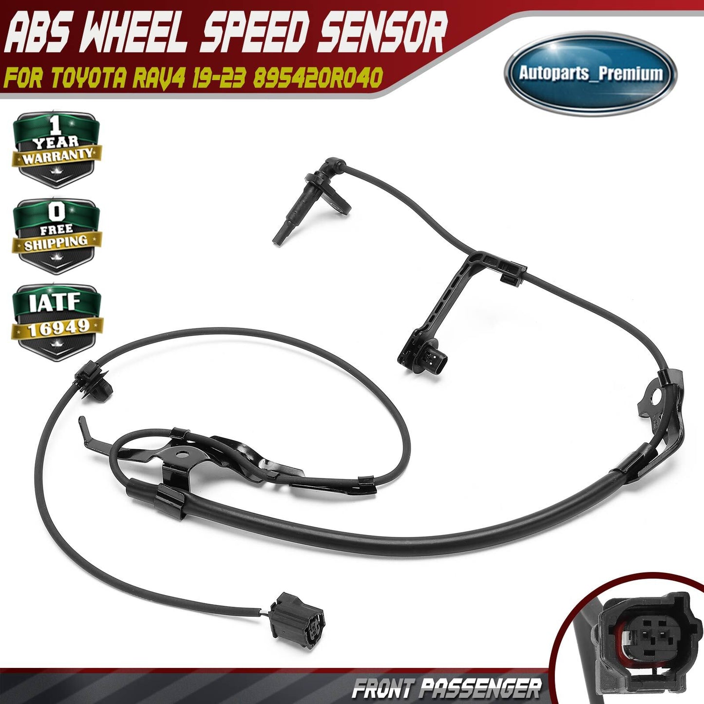 Front Right ABS Wheel Speed Sensor for Toyota RAV4 2019-2025 Venza RAV4 Prime
