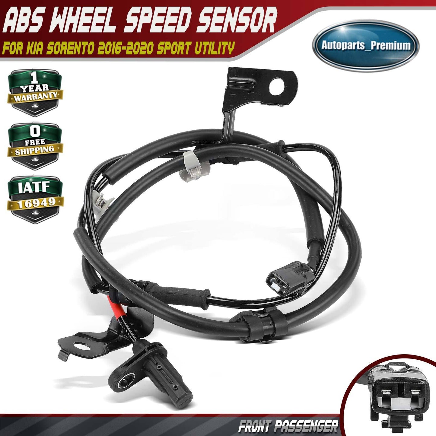 Front Passenger ABS Wheel Speed Sensor for Kia Sorento 2016-2020 Sport Utility