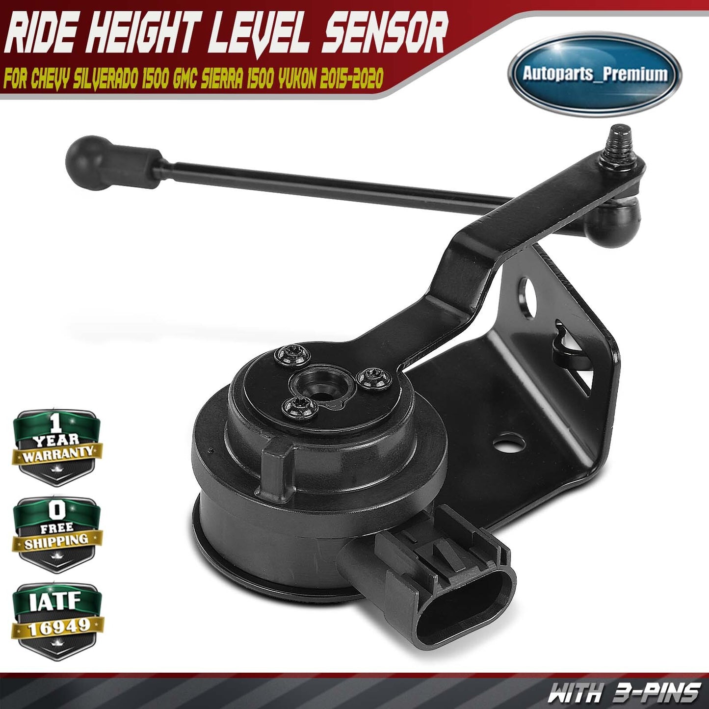 Ride Height Level Sensor for Chevy Silverado GMC Sierra 1500 15-18 Front Right
