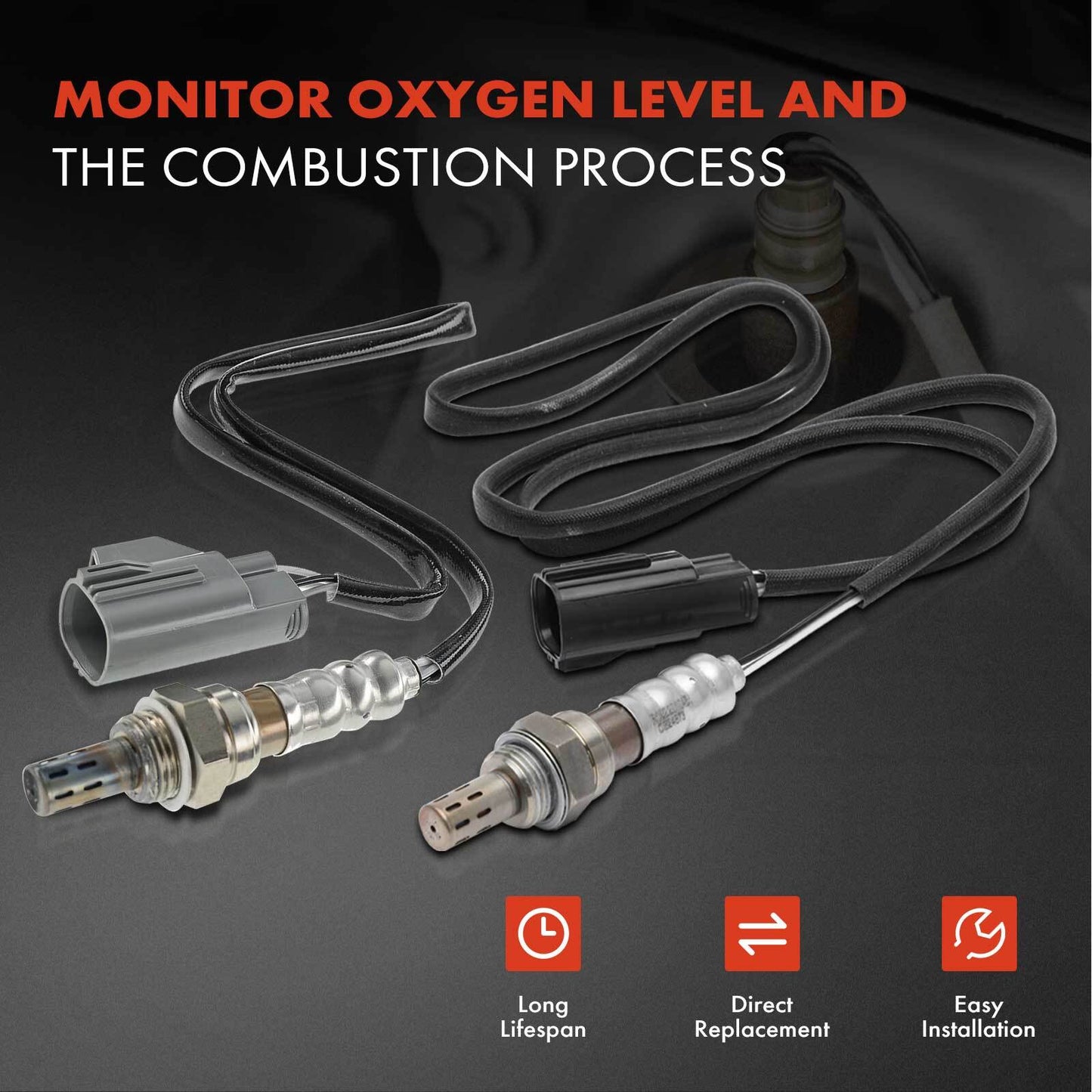 2Pcs Upstream & Downstream O2 Oxygen Sensor for Ford Transit Connect 2010-2013