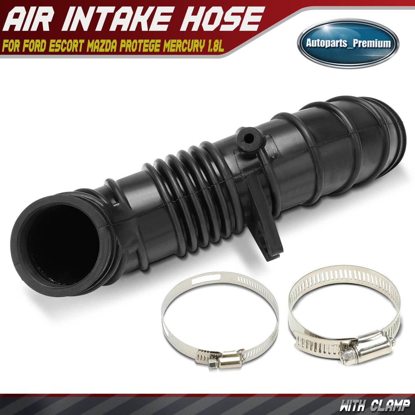 Air Intake Hose with Hose Clamps for Ford Escort Mazda Protege Mercury L4 1.8L