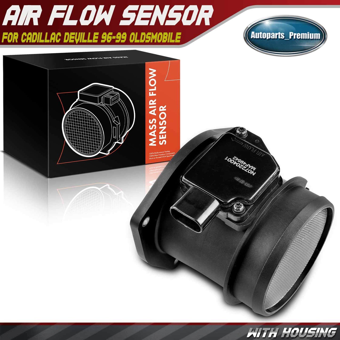 Mass Air Flow Sensor w/ Housing for Cadillac DeVille 1996-1999 Oldsmobile Aurora