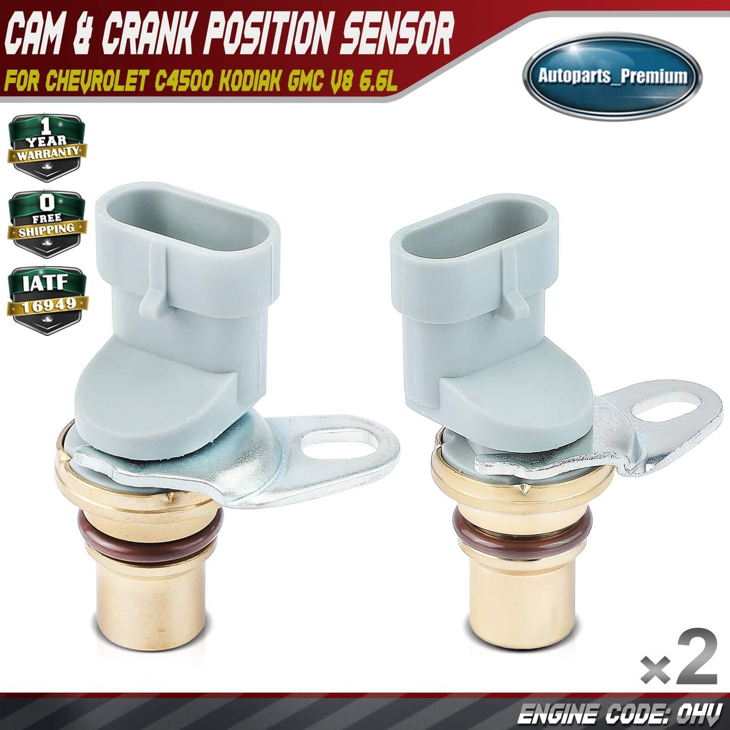 Camshaft & Crankshaft Position Sensor for Chevrolet C4500 Kodiak GMC V8 6.6L OHV